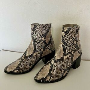 Treasure & Bond Farrah Studded Bootie - Size 7 - Natural Snake Faux Leather